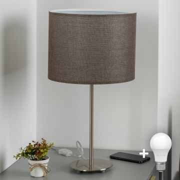 Eglo - LED  Stalinis šviestuvas TUNJA 1xE27/60W/230V 38,5 cm matinis chromas/ruda