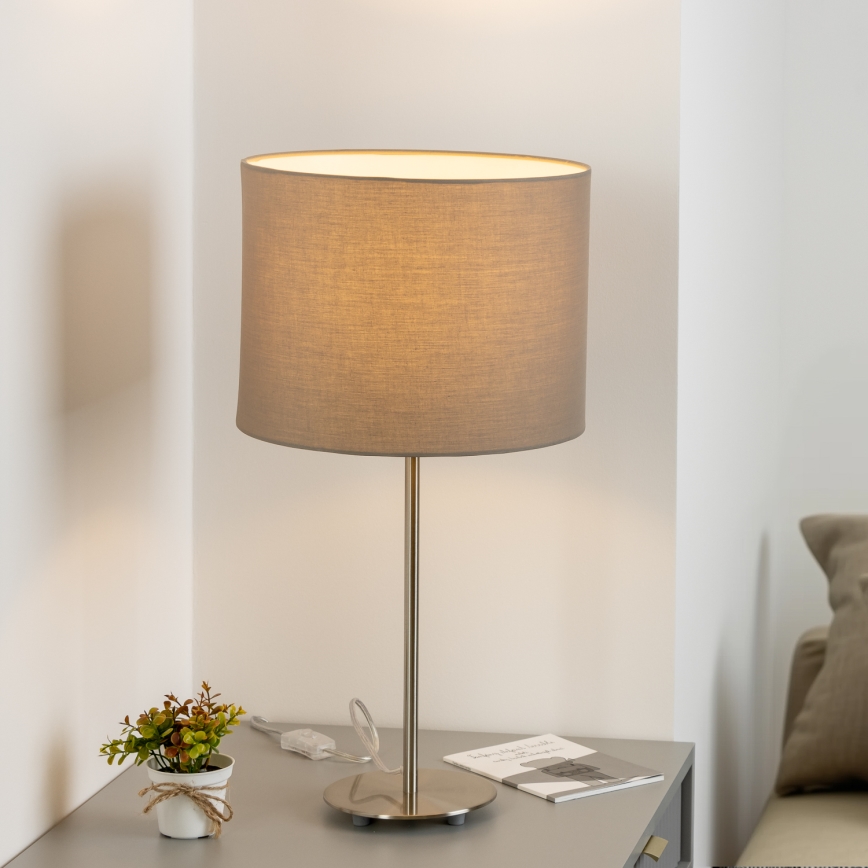 Eglo - LED  Stalinis šviestuvas TUNJA 1xE27/60W/230V 38,5 cm matinis chromas/taupe