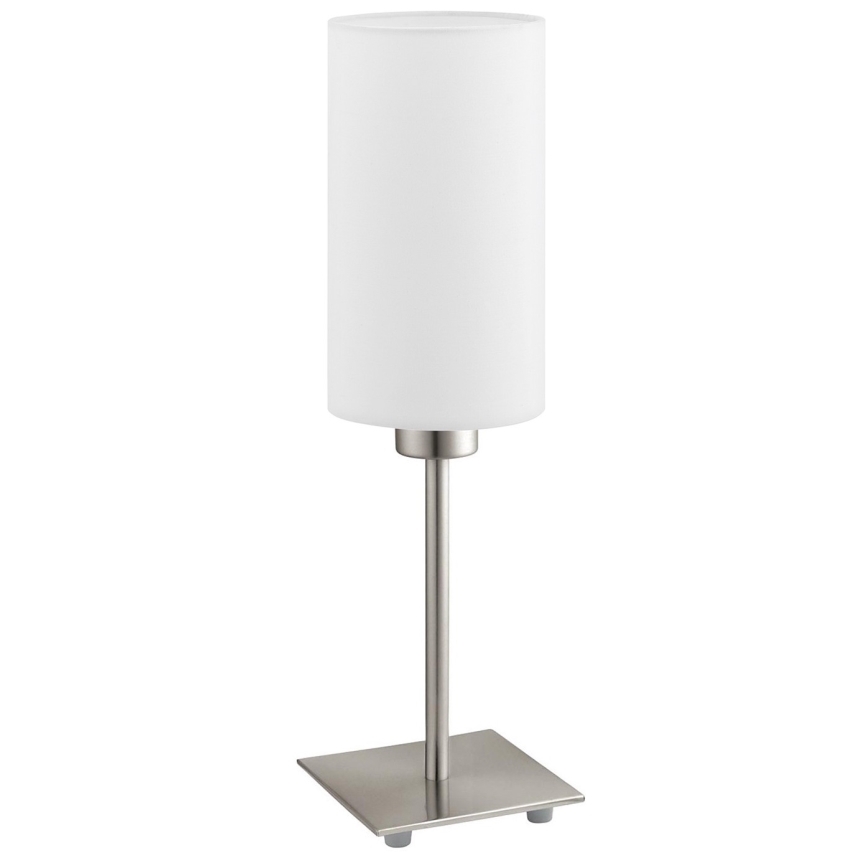 Eglo - LED Stalinis šviestuvas TUNJA 1xE27/60W/230V 26,5 cm matinio chromo/baltas