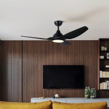 Eglo - LED šviesos reguliavimas ceiling fan LED/16W/230V juoda + nuotolinio valdymo pultas