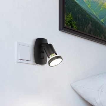 Eglo - LED šviestuvas į rozetę 1xGU10/4,5W/230V juodas