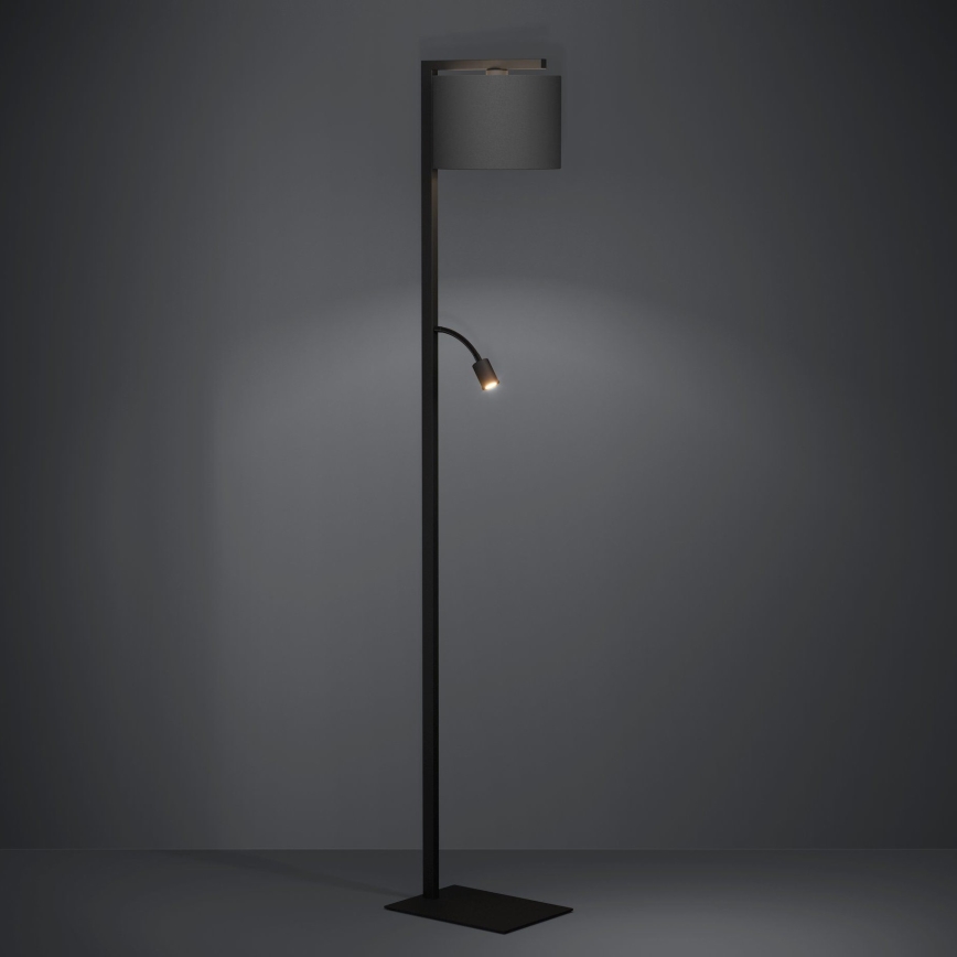 Eglo - LED toršeras 1xE27/40W/230V + LED/3,8W 3000K juoda