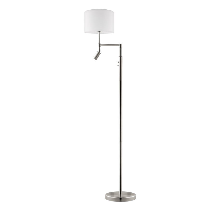 Eglo - LED toršeras TUNJA 1xE27/60W/230V + LED/2,1W diametras 30 cm matinis chromas/balta