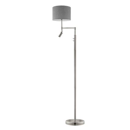 Eglo - LED toršeras TUNJA 1xE27/60W/230V + LED/2,1W diametras 30 cm matinis chromas/pilka
