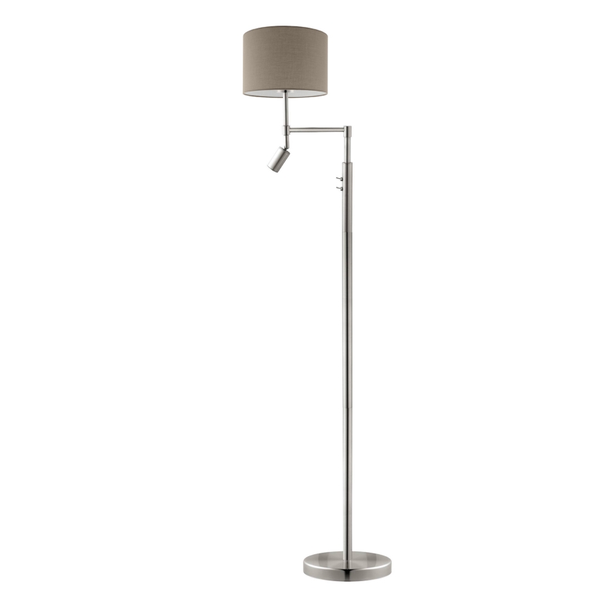Eglo - LED toršeras TUNJA 1xE27/60W/230V + LED/2,1W diametras 30 cm matinis chromas/taupe