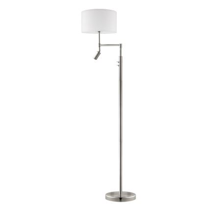 Eglo - LED toršeras TUNJA 1xE27/60W/230V + LED/2,1W diametras 38 cm matinis chromas/balta