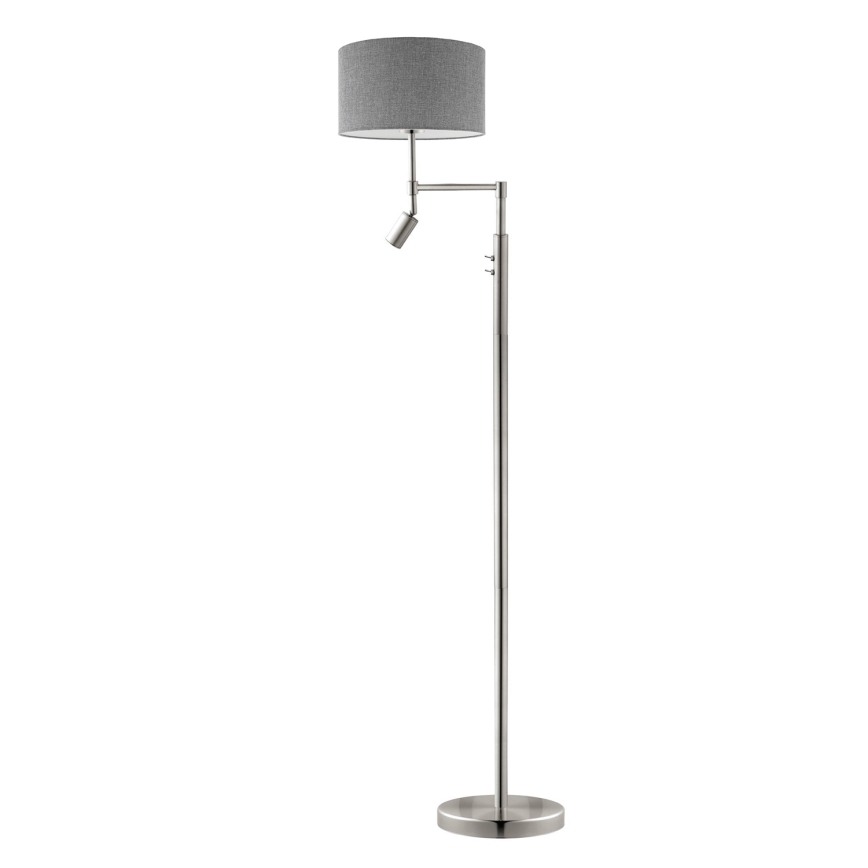 Eglo - LED toršeras TUNJA 1xE27/60W/230V + LED/2,1W diametras 38 cm matinis chromas/pilka