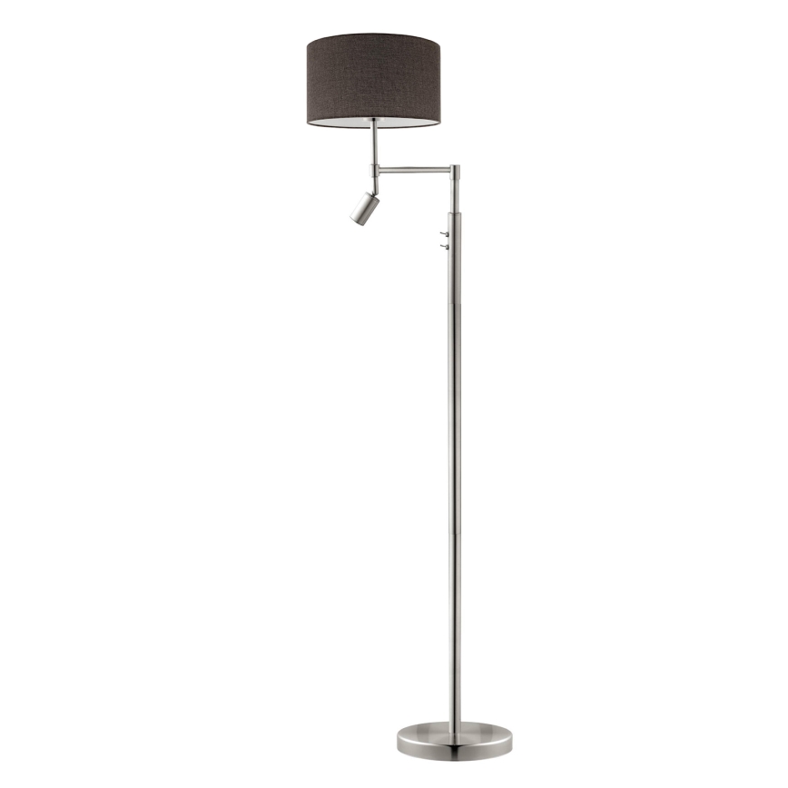 Eglo - LED toršeras TUNJA 1xE27/60W/230V + LED/2,1W diametras 38 cm matinis chromas/ruda