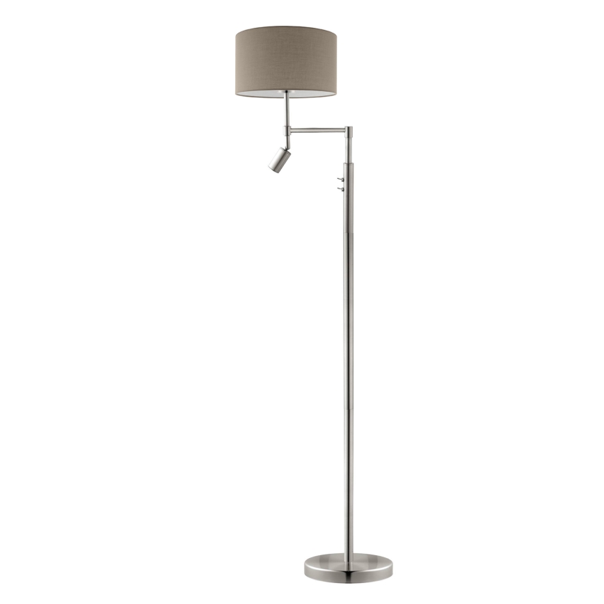 Eglo - LED toršeras TUNJA 1xE27/60W/230V + LED/2,1W diametras 38 cm matinis chromas/taupe