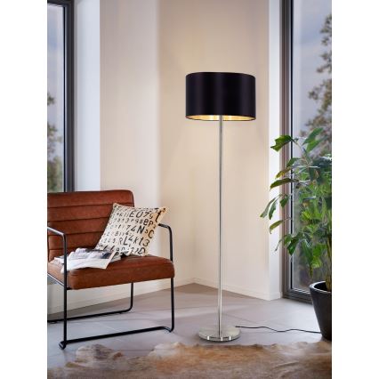 Eglo - LED  Toršeras TUNJA 1xE27/60W/230V matinis chromas/juoda