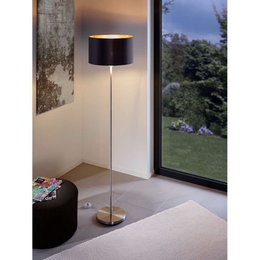 Eglo - LED  Toršeras TUNJA 1xE27/60W/230V matinis chromas/juoda