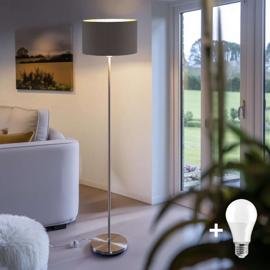 Eglo - LED  Toršeras TUNJA 1xE27/60W/230V matinis chromas/ruda