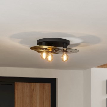 Eglo - Lubinis šviestuvas 3xE27/40W/230V auksas/juoda