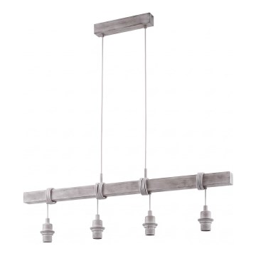 Eglo - Maitinimo laidas TOWNSHEND 4xE27/60W/230V pušis/pilka