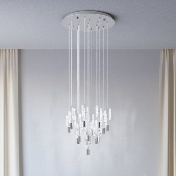 Eglo - pakabinamas LED šviestuvas ant laido 15xLED/2,6W/230V 2200/3000/4000K blizgus chromas