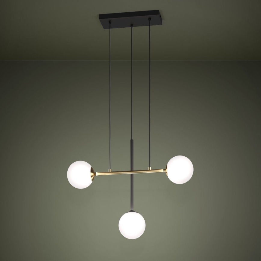 Eglo - Pakabinamas sietynas 3xE14/40W/230V auksas/juoda