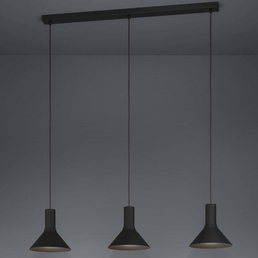 Eglo - Pakabinamas sietynas 3xE27/28W/230V juoda