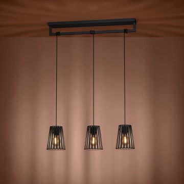 Eglo - Pakabinamas sietynas 3xE27/40W/230V juoda