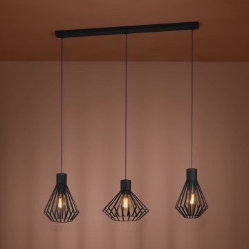 Eglo - Pakabinamas sietynas 3xE27/40W/230V juoda