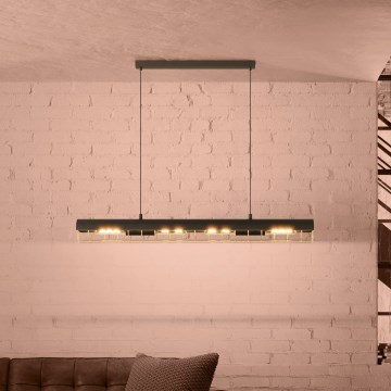 Eglo - Pakabinamas sietynas 4xE27/40W/230V juoda/auksas