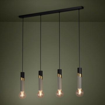 Eglo - Pakabinamas sietynas 4xE27/40W/230V juoda/auksas