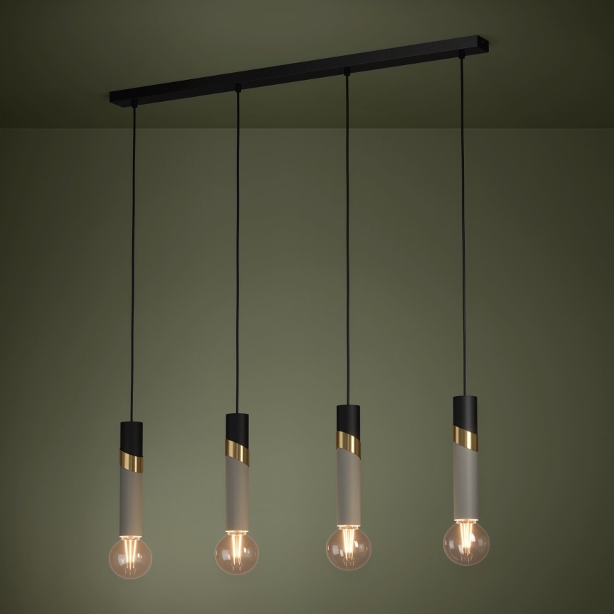 Eglo - Pakabinamas sietynas 4xE27/40W/230V juoda/auksas