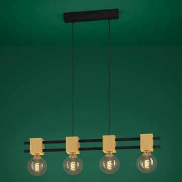Eglo - Pakabinamas sietynas 4xE27/40W/230V juoda/ruda
