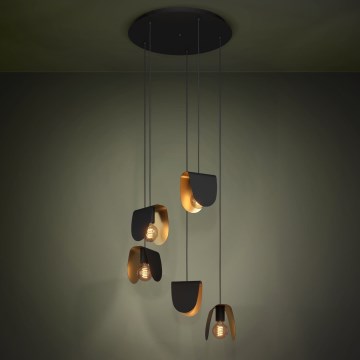 Eglo - Pakabinamas sietynas 5xE27/40W/230V juoda/auksas