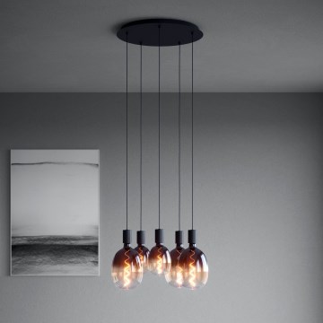 Eglo - Pakabinamas sietynas 5xE27/40W/230V juoda