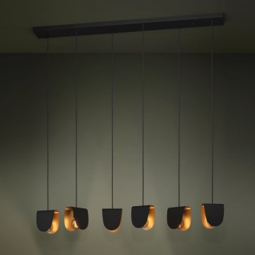 Eglo - Pakabinamas sietynas 6xE27/40W/230V juoda/auksas