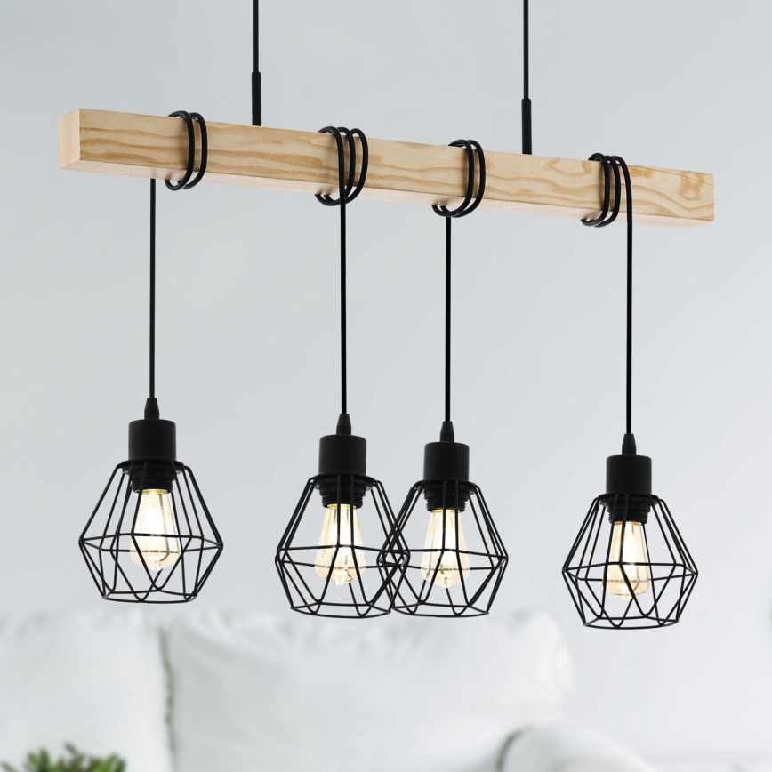 Eglo - Pakabinamas sietynas TOWNSHEND 4xE27/60W/230V
