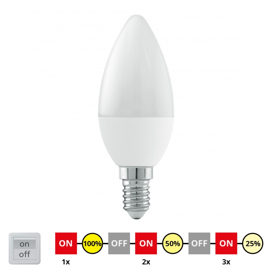 EGLO - Pritemdoma LED lemputė E14/6W/230V - STEPDIMMING šilta balta
