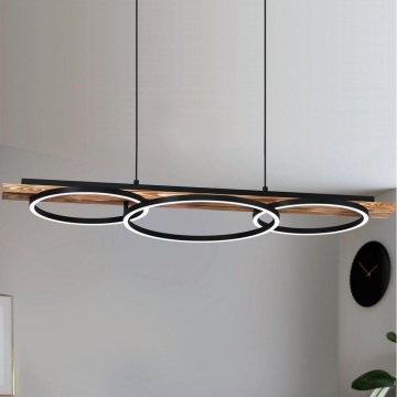 Eglo - reguliuojama LED liustra ant laido 2xLED/12,5W/230V+LED/15,5W 3000K ruda/juoda