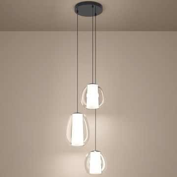 Eglo - reguliuojama LED liustra ant laido LED/7W/230V + 2xLED/5,5W + 3xLED/1,6W blizgus chromas