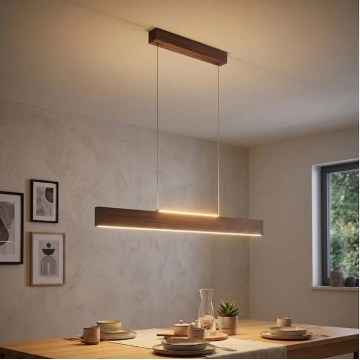 Eglo - reguliuojamas LED pakabinamas šviestuvas ant laido LED/21W/230V + LED/8,4W riešutmedžio