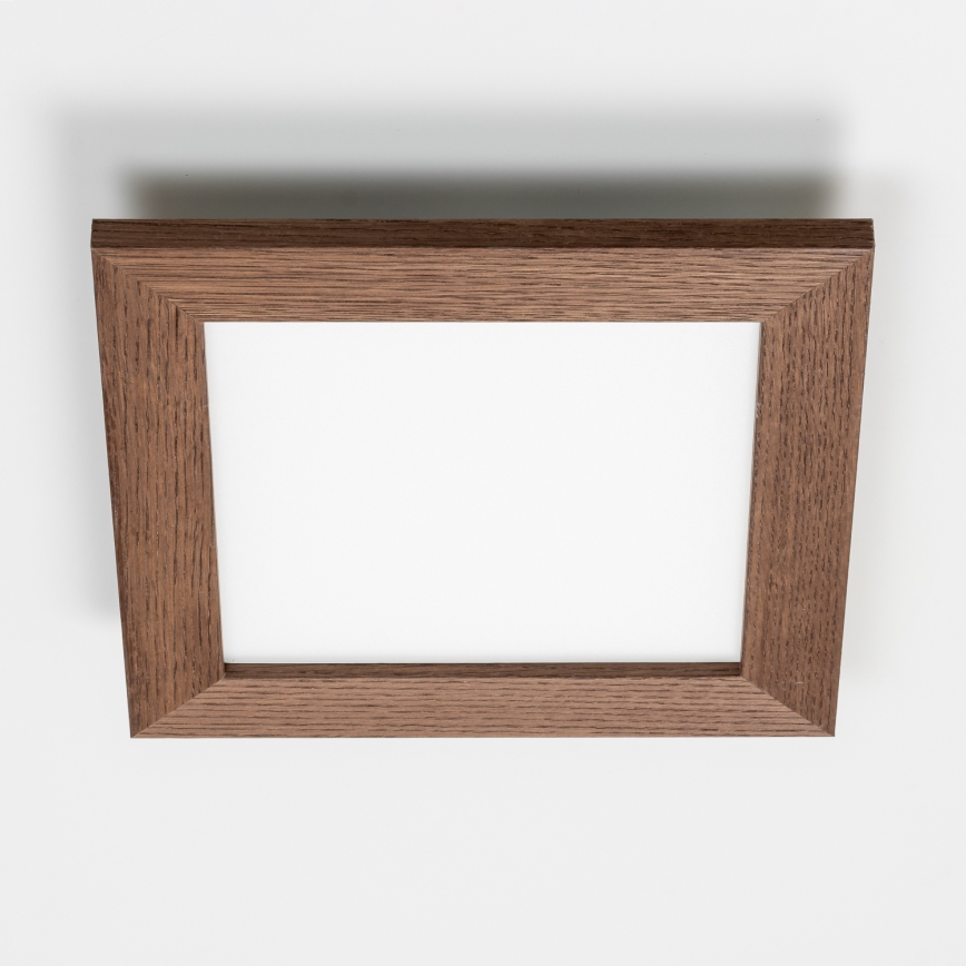 Eglo - LED RGBW reguliuojama ant paviršiaus montuojama panelė SALOBRENA-C WOOD LED/16W/230V 2700-6500K 34x34 cm tamsiai ruda + nuotolinis pultas