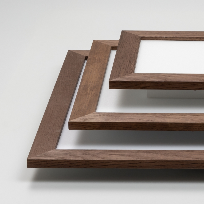 Eglo - LED RGBW reguliuojama ant paviršiaus montuojama panelė SALOBRENA-C WOOD LED/16W/230V 2700-6500K 34x34 cm tamsiai ruda + nuotolinis pultas