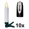Eglo - RINKINYS 10x LED Apšvietimas eglutei 1xLED/0,06W/1xAA IP44 +VP