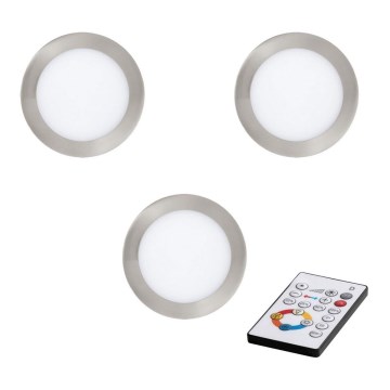 Eglo - RINKINYS 3 vnt. LED reguliuojamų įleidžiamų šviestuvų TINUS LED/11W/230V + nuotolinio valdymo pultas