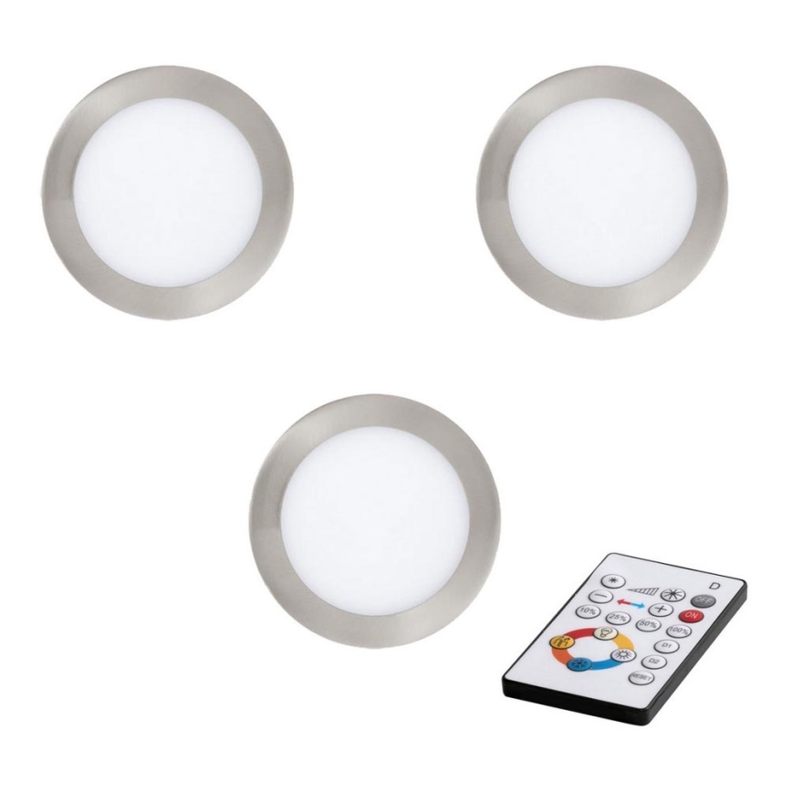 Eglo - RINKINYS 3 vnt. LED reguliuojamų įleidžiamų šviestuvų TINUS LED/11W/230V + nuotolinio valdymo pultas