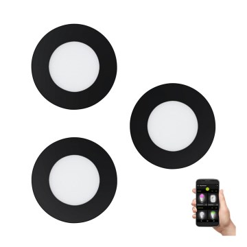 Eglo - RINKINYS 3 vnt. pritemdomas vonios LED šviestuvas FUEVA-Z LED/2,8W/230V IP44 skersmuo 8,5 cm