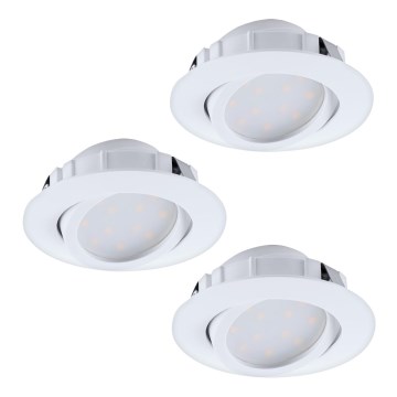 Eglo - Rinkinys 3 vnt. reguliuojami įleidžiami LED šviestuvai PINEDA LED/5,5W/230V