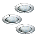 Eglo - RINKINYS 3x LED įleidžiamieji šviestuvai PENETO 1xGU10-LED/3W/230V