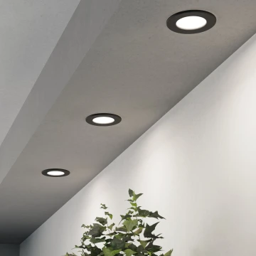 Eglo - RINKINYS 3x LED įleidžiamų lubinių šviestuvų LED/3,7W/230V 2700/4000/6500K skersm. 8,8 cm juodas