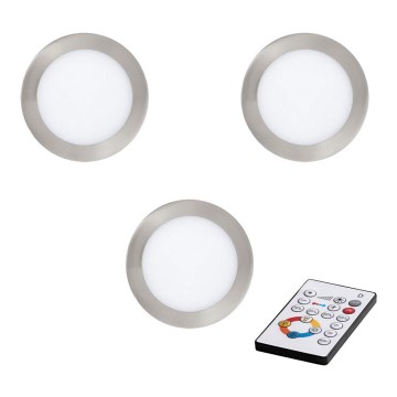 Eglo - RINKINYS 3x LED Reguliuojamas įleidžiamas šviestuvas TINUS LED/17W/230V + VP