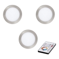 Eglo - RINKINYS 3x LED Reguliuojamas įmontuojamas šviestuvas TINUS LED/17W/230V + nuotolinio valdymo pultas