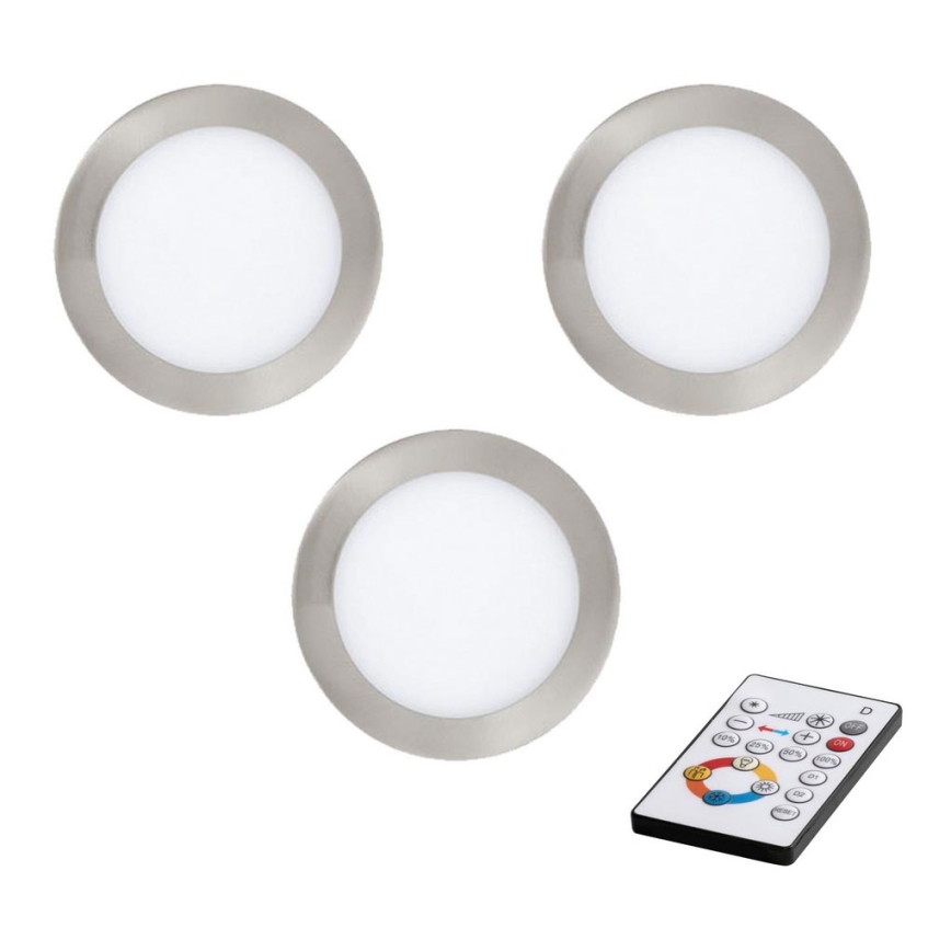 Eglo - RINKINYS 3x LED Reguliuojamas įmontuojamas šviestuvas TINUS LED/6W/230V + nuotolinio valdymo pultas