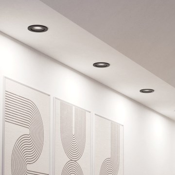 Eglo - RINKINYS 3x LED RGBW dimeriuojamas įleidžiamas šviestuvas LED/4,7W/230V 2700-6500K juoda