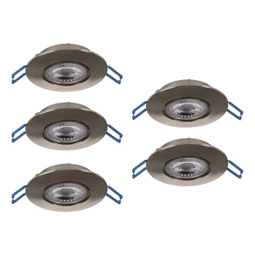 Eglo - rinkinys 5 vnt. įleidžiamų LED šviestuvų, 4,9 W, 230 V, 2700/4000/6500 K, Ø 9 cm, matinis chromas
