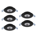 Eglo - Rinkinys: 5 vnt. įleidžiamų LED šviestuvų LED/4,9W/230V 2700/4000/6500K skersmuo 9 cm juodi